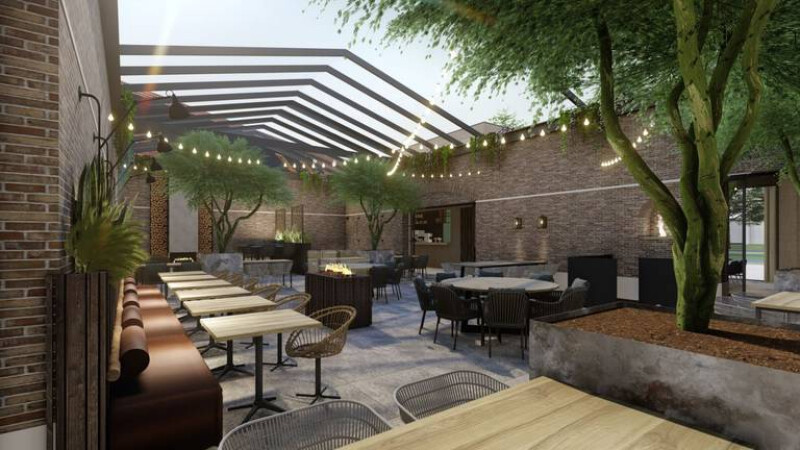 De binnenplaats van Restaurant Nieuw Schaijk De binnenplaats van Restaurant Nieuw Schaijk